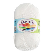 Пряжа ALPINA " XENIA" 100% мерсеризованный хлопок 10 * 50г 240 м №001 БЕЛЫЙ. Цена за упаковку 10 шт — фото 1