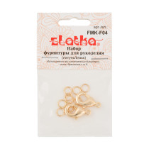 " Zlatka" Набор фурнитуры FMK- F04 12 шт 02 под золото — фото 2