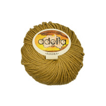 Пряжа ADELIA " SANDRA" 50% шерсть, 50% акрил 10 * 50г 90 м №04 св. хаки. Цена за упаковку 10 шт — фото 1