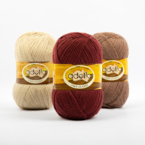 Пряжа ADELIA " JAKE CLASSIC" 75% шерсть, 25% нейлон 5 * 100 г 410 м №03 молочный. Цена за упаковку 5 шт — фото 4