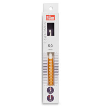 Для вязания " PRYM" 218487 крючок для вязания Ergonomics пластик d 5. 0 мм 16 см в картонной упаковке медовый — фото 1