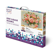 Кристальная ( алмазная) мозаика  " ФРЕЯ" ALPD- 006 на подрамнике " Розы" 40 х 30 см — фото 2