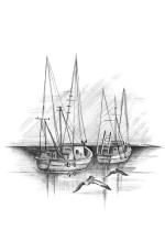 " ФРЕЯ" RPSB- 0052 " Морской залив" Скетч для раскраш. чернографитными карандашами 29. 5 х 20. 5 см 1 л. .  — фото 2