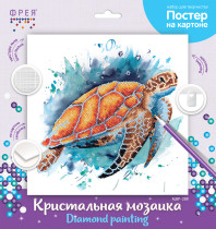 Кристальная ( алмазная) мозаика  " ФРЕЯ" ALBP- 288 постер " Морская черепаха" 30 х 30 см — фото 2