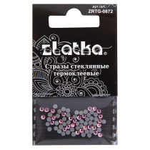 Страз клеевой " Zlatka" ZRTG- 0872 SS08 цветные 2. 4 мм стекло 72 шт в пакете с картонным еврослотом №23 розовый ( Rose)  — фото 1