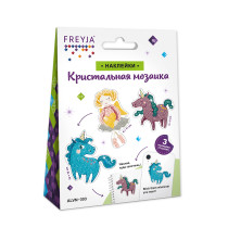 Кристальная ( алмазная) мозаика  " ФРЕЯ" ALVN- 303 наклейки " Единороги и ангел" 8 х 10. 5 см — фото 2