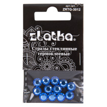 Страз клеевой " Zlatka" ZRTG- 3012 SS30 цветные 6. 5 мм стекло 12 шт в пакете с картонным еврослотом №05 синий ( Sapphire)  — фото 1