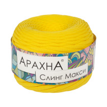 Пряжа ARACHNA " Sling Maxi" 100% хлопок 4 * 300 г ± 30 г 100 м №68 желтый. Цена за упаковку 4 шт — фото 1