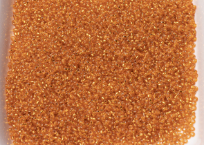 Бисер Япония MIYUKI Seed Beads 15/0 100г 1625 окрашенный светло-апельсин полуматовый серебряная линия внутри — фото 4