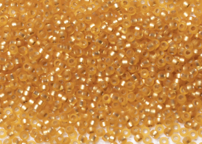 Бисер Япония MIYUKI Seed Beads 15/0 100г 0004F тёмно-золотой матовый серебряная линия внутри — фото 1