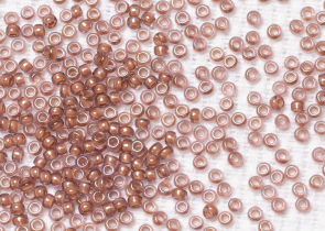 Бисер Япония MIYUKI Seed Beads 15/0 100г 0337 корица блестящий с цветной линией — фото 2