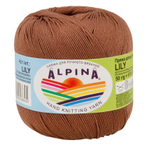 Пряжа ALPINA "LILY" 100% мерсеризованный хлопок 10 * 50г 175 м №223 бл.коричневый. Цена за упаковку 10 шт — фото 1