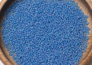 Бисер Япония MIYUKI Seed Beads 15/0 5г 0149FR капри блю прозрачный радужный матовый — фото 5