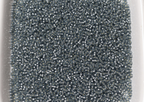Бисер Япония MIYUKI Seed Beads 15/0 5г 1657 окрашенный серый полуматовый серебряная линия внутри — фото 4