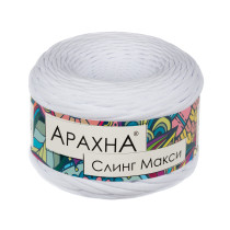 Пряжа ARACHNA " Sling Maxi" 100% хлопок 4 * 300 г ± 30 г 100 м №01 белый. Цена за упаковку 4 шт — фото 1
