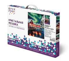 Кристальная ( алмазная) мозаика  " ФРЕЯ" ALPD- 063 на подрамнике " Полярное сияние" 30 х 40 см — фото 2