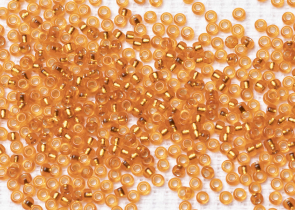 Бисер Япония MIYUKI Seed Beads 15/0 5г 1625 окрашенный светло-апельсин полуматовый серебряная линия внутри — фото 1