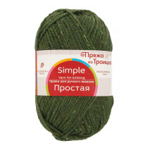 Пряжа из Троицка " Простая" 50% шерсть, 50% акрил 10 * 100 г 200 м №594 т. зеленый. Цена за упаковку 10 шт — фото 1