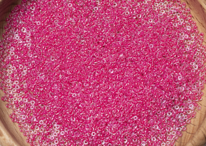 Бисер Япония MIYUKI Seed Beads 15/0 5г 0208 гвоздика кристалл розовая линия внутри — фото 5
