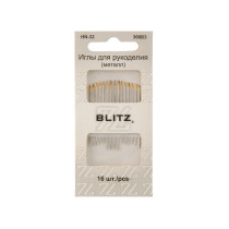 Иглы для шитья ручные " BLITZ" HN- 32 300В3 для рукоделия в блистере 16 шт. никель — фото 3