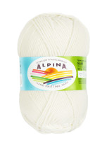 Пряжа ALPINA " NANA" 70% хлопок, 30% полиамид 10 * 50г 105 м №13 молочный. Цена за упаковку 10 шт — фото 1
