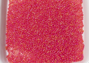 Бисер Япония MIYUKI Seed Beads 15/0 100г 0140FR светло-красный прозрачный радужный матовый — фото 4
