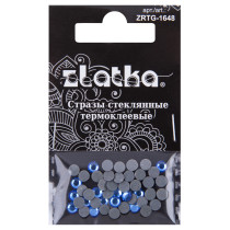 Страз клеевой " Zlatka" ZRTG- 1648 SS16 цветные 3. 9 мм стекло 48 шт в пакете с картонным еврослотом №05 синий ( Sapphire)  — фото 1