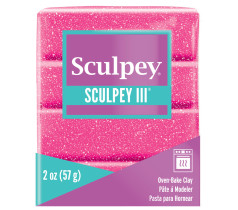 " Sculpey" III полимерная глина S302 57 г 558 розовый с блестками — фото 1