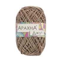 Пряжа ARACHNA "Jute" 100% джут 5 * 100 г ± 10 г 90 м № 022 св.коричневый. Цена за упаковку 5 шт — фото 1