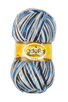 Пряжа ADELIA "ZENA" 100% акрил 5 * 100 г 308 м №76 белый,голубой,серо-голубой. Цена за упаковку 5 шт. — фото 1