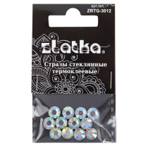 Страз клеевой " Zlatka" ZRTG- 3012 SS30 AB- Crystal 6. 5 мм стекло 12 шт в пакете с картонным еврослотом №02 перламутровый ( AB- crystal)  — фото 1