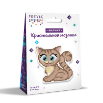 Кристальная ( алмазная) мозаика  " ФРЕЯ" ALVM- 016 магнит " Котенок" 9. 5 х 9 см — фото 2