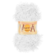 Пряжа VISANTIA " TRAFKA" 100% полиэстер 5 * 100 г 150 м №0001 БЕЛЫЙ. Цена за упаковку 5 шт — фото 1