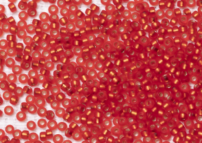 Бисер Япония MIYUKI Seed Beads 15/0 5г 0010F огненно-красный серебряная линия внутри — фото 2