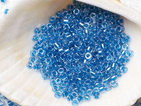 Бисер Япония MIYUKI Delica цилиндр 11/0 50 г DB-0920 игристый cerulean blue с цветной линией кристалл — фото 4