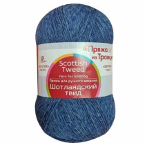 Пряжа из Троицка " Шотландский твид" 100% шерсть 10 * 100 г 360 м №373 джин. меланж. Цена за упаковку 10 шт — фото 1