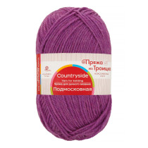 Пряжа из Троицка " Подмосковная" 50% шерсть, 50% акрил 10 * 100 г 250 м №183 пурпурный. Цена за упаковку 10 шт — фото 1