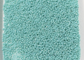 Бисер Япония MIYUKI Seed Beads 15/0 100г 0412FR бирюзово-зелёный непрозрачный радужный матовый — фото 4