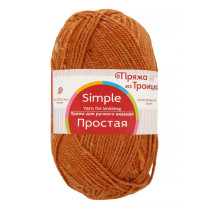 Пряжа из Троицка " Простая" 50% шерсть, 50% акрил 10 * 100 г 200 м №030 св. теракот. Цена за упаковку 10 шт — фото 1