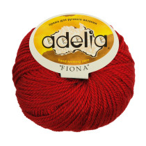 Пряжа ADELIA " FIONA" 50% шерсть, 50% акрил 10 * 50г 90 м №222 красный. Цена за упаковку 10 шт — фото 1