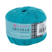 Пряжа Пехорская ПТ " Ажурная" 100% мерсеризованный хлопок 50 г 280 м №511 зелёнка. Цена за упаковку 10 шт — фото 1