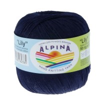 Пряжа ALPINA "LILY" 100% мерсеризованный хлопок 10 * 50г 175 м №121 т.синий. Цена за упаковку 10 шт — фото 2