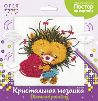 Кристальная ( алмазная) мозаика  " ФРЕЯ" ALBP- 270 постер " Ёжик" 20 х 20 см — фото 2
