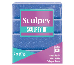 " Sculpey" III полимерная глина S302 57 г 549 синий с блестками — фото 1
