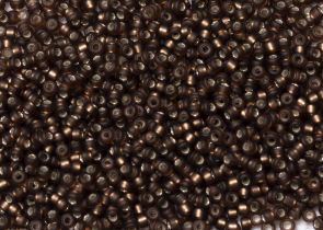 Бисер Япония MIYUKI Seed Beads 15/0 100г 0005F тёмно-топаз матовый серебряная линия внутри — фото 2