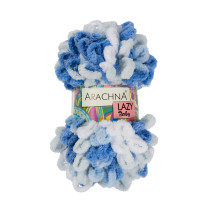 Пряжа ARACHNA "BABY LAZY" 100% микрополиэстер 5 * 100 г 8.5 м №05 белый-серый-синий-голубой. Цена за упаковку 5 шт — фото 1