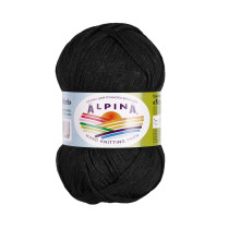 Пряжа ALPINA " NORI" 56% акрил, 44% хлопок 10 * 50г 100 м №01 ЧЕРНЫЙ. Цена за упаковку 10 шт — фото 1