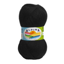 Пряжа ALPINA " KLEMENT" 80% альпака, 20% мериносовая шерсть 4 * 50г 300 м №02 ЧЕРНЫЙ. Цена за упаковку 4 шт — фото 1