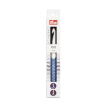 Для вязания " PRYM" 218492 крючок для вязания Ergonomics пластик d 10 мм 18 см в картонной упаковке синий — фото 1