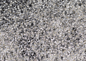 Бисер Япония MIYUKI Seed Beads 15/0 5г 0001 кристалл серебряная линия внутри — фото 1